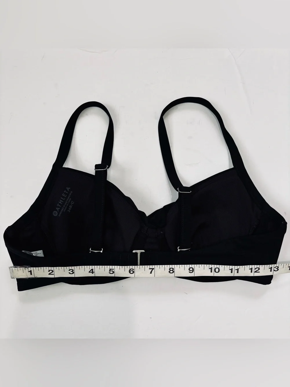 Athleta Hampton Black Twist Front Underwire Padded Beach Swim Bikini Top 34 B/C